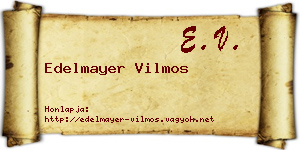 Edelmayer Vilmos névjegykártya